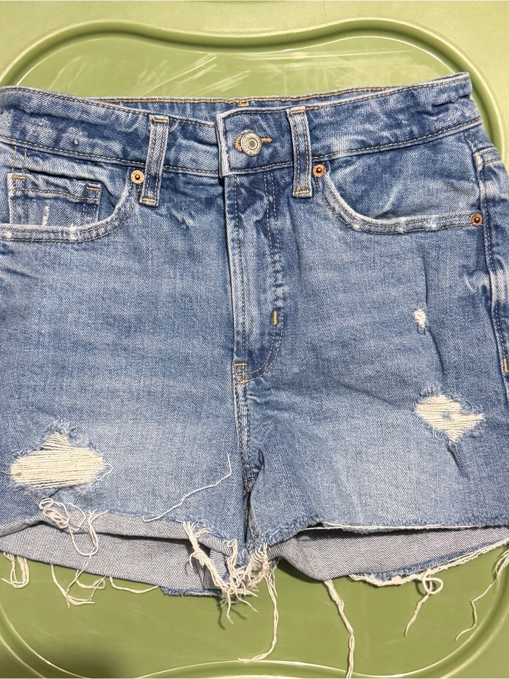 Old Navy Light Blue Distressed Denim Shorts
